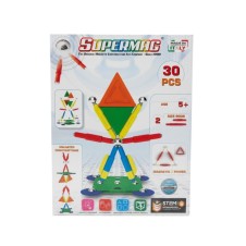 SUPERMAG 30 PARÇA MANYETİK YAPI VE GEOMETRİ SETİ- RENKLİ STEM EĞİTİCİ MANYETİK OYUNCAK