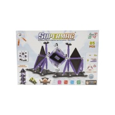 SUPERMAG 85 PARÇA MANYETİK YAPI OYUNCAĞI VE GEOMETRİ STEM EĞİTİM SETİ SİYAH PANEL SERİSİ