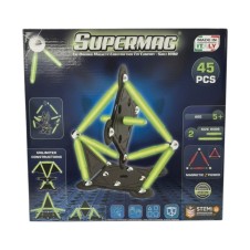 SUPERMAG 45 PARÇA FOSFORLU MANYUETİK YAPI OYUNCAĞI- MIKNATISLI STEM SETİ