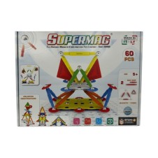SUPERMAG 60 PARÇA MULTICOLOR MANYETİK YAPI OYUNCAĞI- STEM MIKNATISLI OYUN SETİ