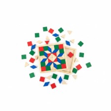 AHŞAP MOZAİK TANGRAM - 42 PARÇA GEOMETRİK YAPBOZ OYUNU