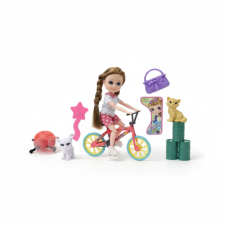 NİNİ LOVE BİSİKLETLİ VE AKSESUARLI BEBEK SETİ