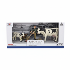 İNEK AİLESİ VE ÇİFTÇİ FİGÜRÜ OYUN SETİ- MODEL HAYVAN SERİSİ