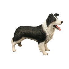 SİYAH BEYAZ BORDER COLLIE KÖPEK FİGÜRÜ- MODEL HAYVAN OYUNCAK