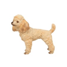 KREM TOY POODLE KÖPEK FİGÜRÜ- MODEL HAYVAN OYUNCAK